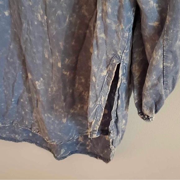 UMGEE Blue Long Sleeve Acid Wash Tunic Top Oversized Size Medium - Picture 3 of 6